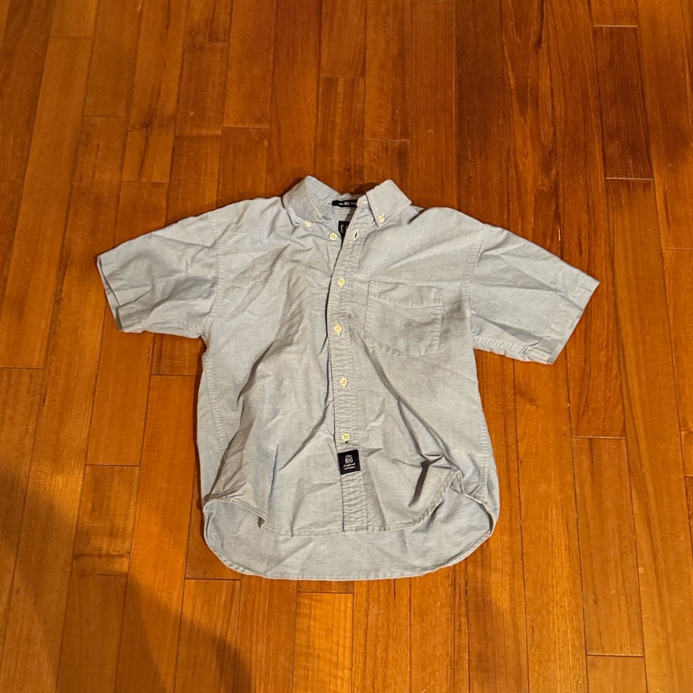 Classic Blue Short Sleeve Button Down Shirt Made By GAP